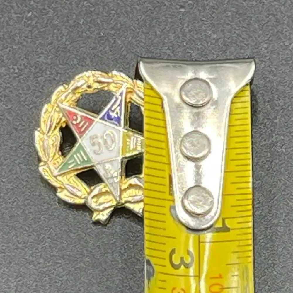 Order of the Eastern Star Lapel Pin 50 Year Member Vtg Gold Tone 1